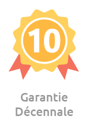 Label certifiant la garantie décennale des terrasses aquatiques Swim n'Spa